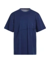 Y-3 Man T-shirt Navy Size M Cotton, Recycled Polyester In Blue