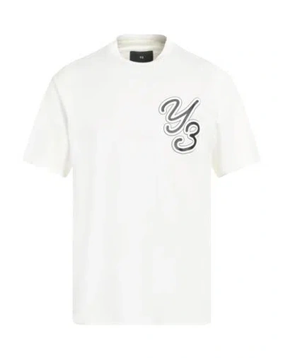 Y-3 Man T-shirt Off White Size L Cotton, Elastane