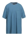 Y-3 Man T-shirt Pastel Blue Size L Cotton In Blue
