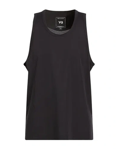 Y-3 Man Tank Top Black Size L Cotton, Recycled Polyester