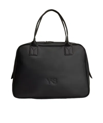 Y-3 Medium Debossed-logo Shoulder Bag In Black