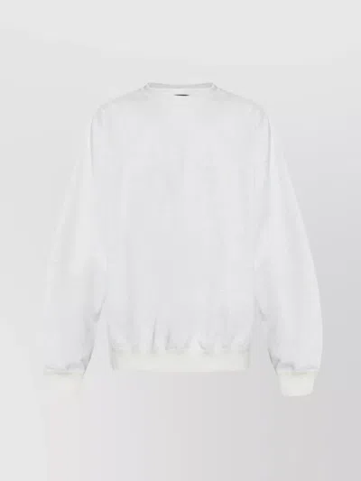 Y-3 MÉLANGE EFFECT SWEATSHIRT WITH RIBBED CUFFS AND HEM