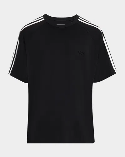 Y-3 Men's 3-stripes Loose-fit Raglan T-shirt In Black
