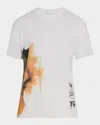 Y-3 Men's Aop Cotton Amber Ink T-shirt In White