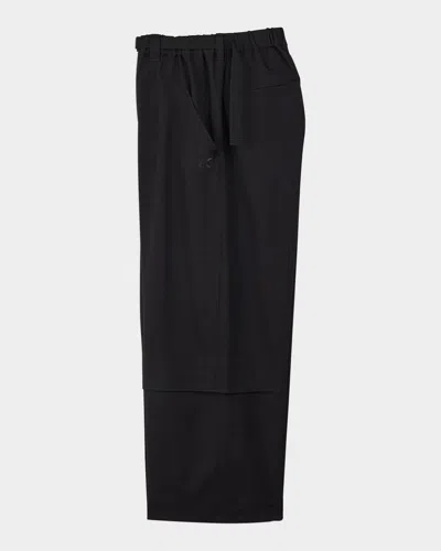 Y-3 Men's Baggy Paneled Pants In Black