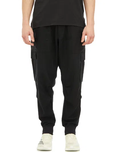 Y-3 Men's Black Cargo Jogger Trousers With Elastic Waist And Cargo Pockets