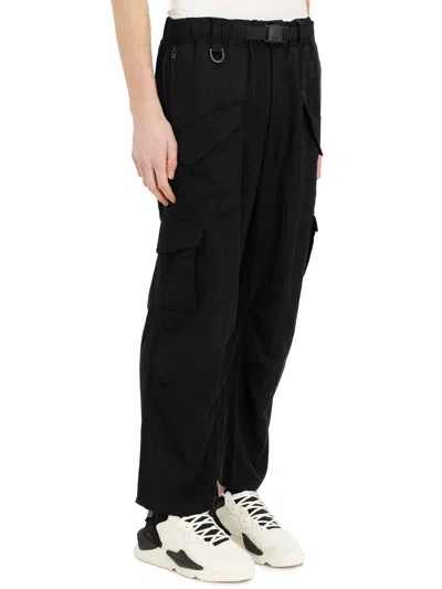 Y-3 Men's Black Cargo Wash Trousers For Summer '24