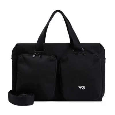 Y-3 Men's Black Cotton Holdall Handbag For Ss24