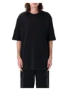 Y-3 Adidas Back Print Short Sleeved Cotton T-shirt Clothing In Black