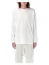 Y-3 Graphic Print Crew Neck Long Sleeve T-shirt In White
