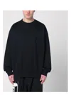Y-3 Adidas Y 3 Black Crewneck Sweatshirt With Logo In Black