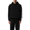 Y-3 Black Cotton And Recycled Polyester Hoodie With White Raglan Stripes In Black
