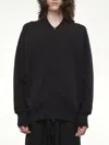 Y-3 Adidas Logo Cotton Sweatshirt In Black