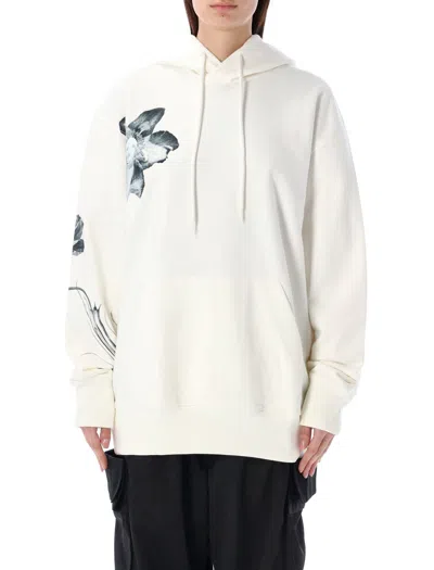 Y-3 Men's Graphic French Terry Hoodie In White For Ss24