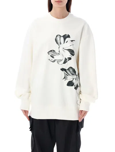 Y-3 Men's Graphic French Terry Sweatshirt In White For Ss24