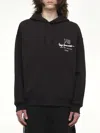 Y-3 Graphic-print Black Cotton Hoodie With Drawstring Hood In Black