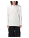 Y-3 Graphic Print Crew Neck Long Sleeve T-shirt In White