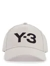 Y-3 Y 3 Gray Cotton Cap With Large Logo And Curved Brim In Grey