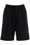 Y-3 High-waisted Black Cotton Sports Shorts In Black