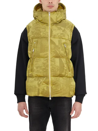 Y-3 Men's Hooded Puffer Vest In Green