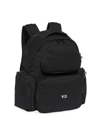 Y-3 Men's Logo-accented Multi-pocket Backpack In Black
