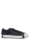 Y-3 Nizza Canvas Low-top Sneakers With Brushstroke Detail In Black