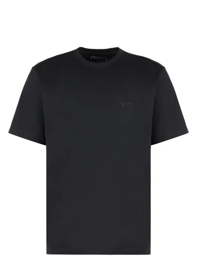 Y-3 Logo Cotton T-shirt In Black