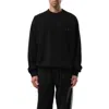 Y-3 Black Cotton Crewneck Sweatshirt With Tone On Tone Logo In Black