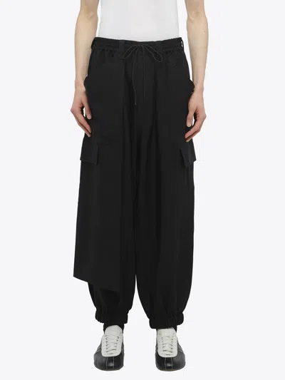 Y-3 Men's Sport Uniform Cuffed Cargo Pants In Black
