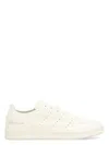 Y-3 White Leather Sneakers With Rounded Toe And Lace-up Closure In White