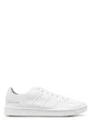 Y-3 White Leather Sneakers With Rounded Toe And Lace-up Closure In White