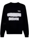 Y-3 Sweatshirt Whit Maxi Print In Nero