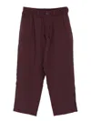 Y-3 Men's Trousers In Burgundy