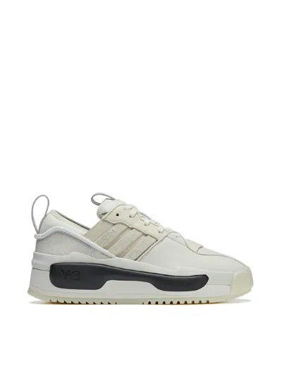 Y-3 Men's White Leather Sneakers For Everyday Style