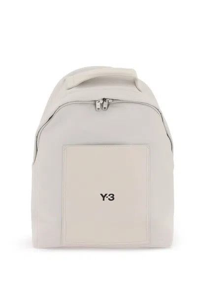 Y-3 And-3 Logo-printed Lux Backpack In White