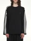 Y-3 Three-stripe Long-sleeve T-shirt In Black