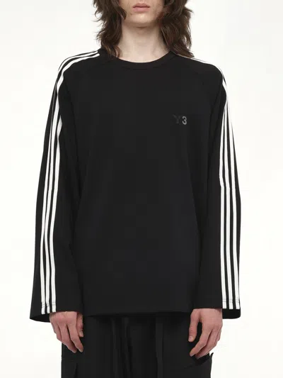 Y-3 Men's Wire Stripe Long Sleeve T-shirt In Black
