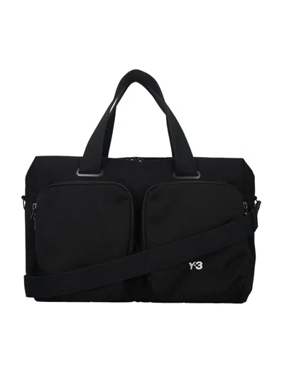 Y-3 Black Cotton Holdall Handbag