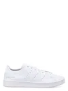 Y-3 White Leather Sneakers With Rounded Toe And Lace-up Closure In White