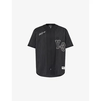 Y-3 Mens Black Elite 5 Baseball Zip-up Woven Top