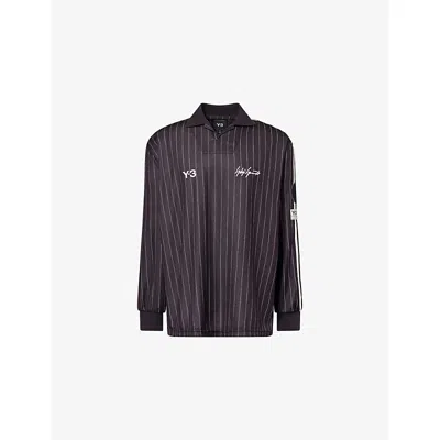 Y-3 Mens Black Elite 5 Football Long-sleeve Woven Top