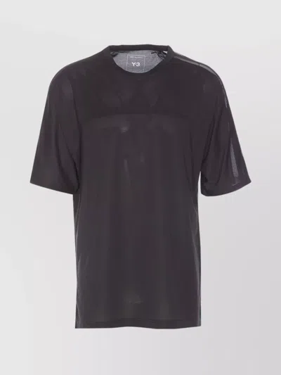 Y-3 Mesh Crewneck T-shirt Print In Gray