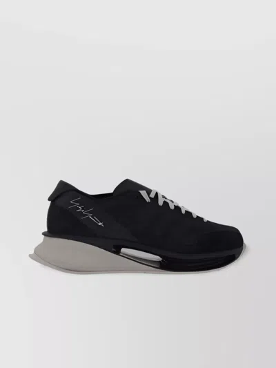 Y-3 Mesh Platform Sneakers Contrasting Bands In Black