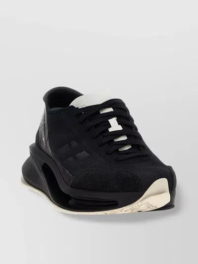 Y-3 'mesh Upper Contrast Sole Sneakers' In Black