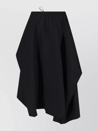 Y-3 Midi Skirt Knee Length Asymmetric Hem Pockets In Black