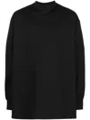 Y-3 Black Mock-neck Long-sleeve Cotton T-shirt In Schwarz