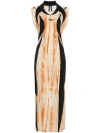 Y-3 MULTICOLORED RUST DYE MAXI DRESS