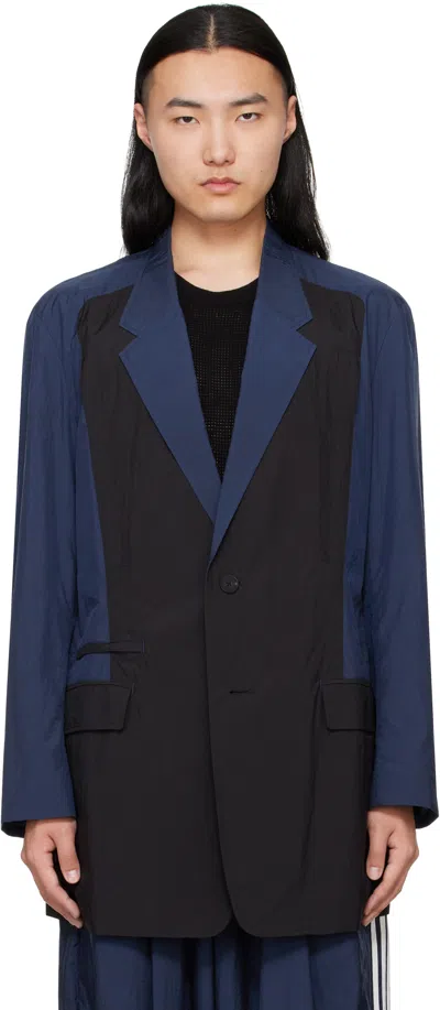 Y-3 Navy & Black Nylon Blazer In Blue