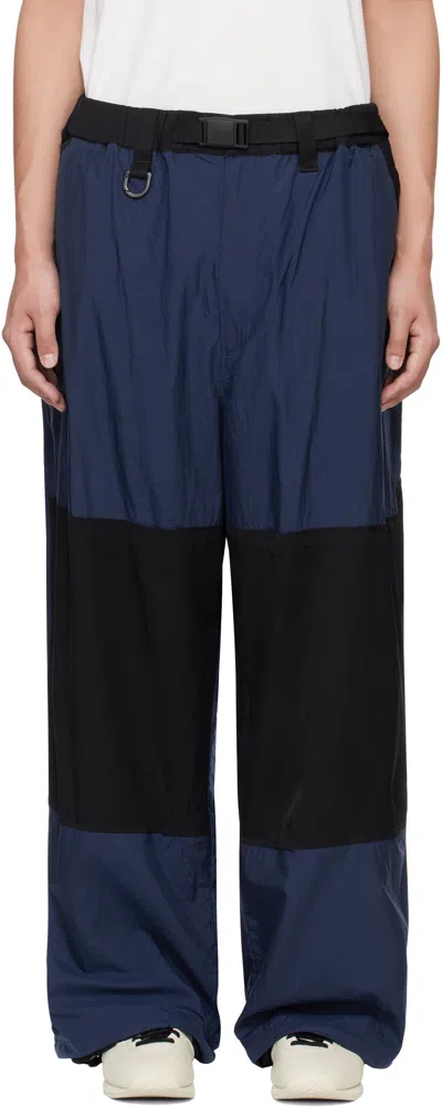 Y-3 Navy & Black Nylon Trousers In Blue