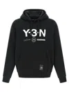 Y-3 X Neighborhood Logo Print Hooded Sweatshirt In Black